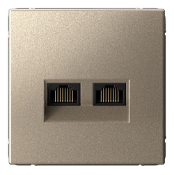 Розетка компьютерная двойная RJ45 ArtGallery 5е (шампань) GAL000585