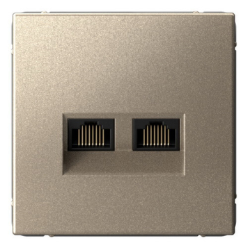 Розетка компьютерная двойная RJ45 ArtGallery 5е (шампань) GAL000585