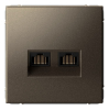 Розетка компьютерная двойная RJ45 ArtGallery 5е (мокко) GAL000685
