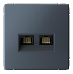 Розетка компьютерная двойная RJ45 ArtGallery 5е (грифель) GAL000785