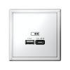 Розетка USB ArtGallery тип А/тип С высокоскор. заряд 45W QC PD (белый) GAL000129