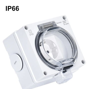 Розетка DIP66 Donel с крышкой накладная IP 66 (серый) DIP66SO