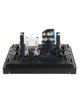 Розетка TV+RJ45 кат.5E FORTE&PIANO FP136 (черный) FP-AK20-1-K02