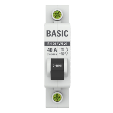 Рубильник модульный EKF Basic 1P 40А ВН-29 SL29-1-40-bas