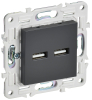 Розетка USB A+A 3,1А IEK SKANDY SK-R15T (титан) SK-U21-D31-K48