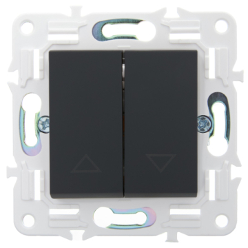 Выключатель жалюзи IEK SKANDY 10А SK-V12G (графит) SK-V15-0-10-K53
