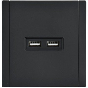 Розетка USB A+A FORTE&PIANO 3,1А FP149M (металл черный) FP-U21-D31-M-K02