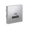 Розетка USB ArtGallery тип С высокоскор. заряд 65W QC PD (алюминий) GAL000327
