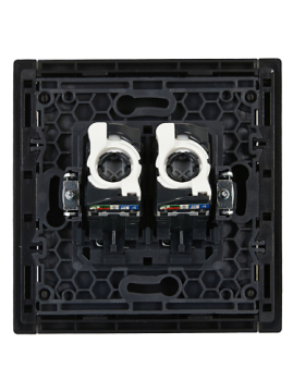 Розетка компьютерная двойная RJ45 FORTE&PIANO кат.5E FP133 (черный) FP-K20-1-K02