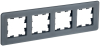Рамка 4-м скругленная BRITE DECOR Графит матовый стекло РУ-4-2-Бр BR-M42-G-41-K53