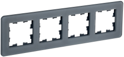 Рамка 4-м скругленная BRITE DECOR Графит матовый стекло РУ-4-2-Бр BR-M42-G-41-K53