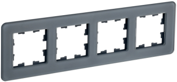 Рамка 4-м скругленная BRITE DECOR Графит матовый стекло РУ-4-2-Бр BR-M42-G-41-K53
