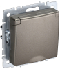 Розетка с крышкой BRITE IP 20 шампань (РСбш10-3-БрШ) BR-R16-16-K37