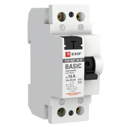 УЗО EKF Basic ВДT-40 2P 16А 30мА тип AC электронное elcb-2-16-30e-sim