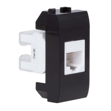 Компьютерная розетка Brava RJ-45 кат. 5е 1 модуль (черный) 77654N