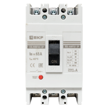 Автоматический выключатель EKF PROxima ВА-99М 63/63А 3P 25кА mccb99-63-63m