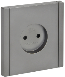 Розетка без заземления FORTE&PIANO 10А FP518 (сталь) FP-R10-10-K46