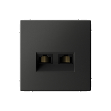 Розетка компьютерная двойная RJ45 ArtGallery кат. 6а (базальт) GAL001488