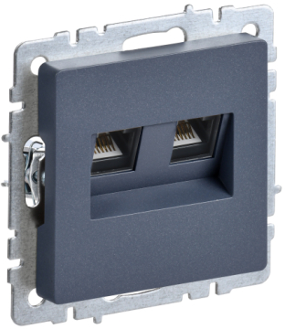 Розетка компьютерная двойная BRITE RJ45 5E маренго РК10-2-БрМ BR-K20-1-K35