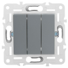 Выключатель 3-клавишный IEK SKANDY SK-V11Gr (серый) SK-V30-0-10-K03