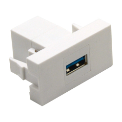 Розетка USB Donel для передачи данных, 1мод. 22,5х45 мм (белый) DECF21DW
