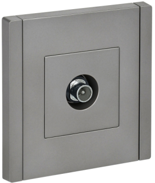 Розетка TV проходная FORTE&PIANO FP529 (сталь) FP-A10-P-K46
