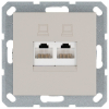 Розетка информационная RJ 45 двойная кат 6 JaSmart G (тауп) G6108T