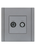 Розетка TV+SAT FORTE&PIANO FP538 (сталь) FP-AF20-O-K46