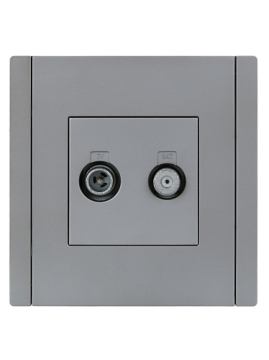 Розетка TV+SAT FORTE&PIANO FP538 (сталь) FP-AF20-O-K46