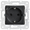 Розетка IEK SKANDY с/з со шторками 16А с USB C 18Вт SK-R17Bl (черный) SK-R14-16-U14-018-K02
