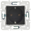 Розетка IEK SKANDY с заземлением без шторок 16А SK-R05Bl (черный) SK-R11-16-K02