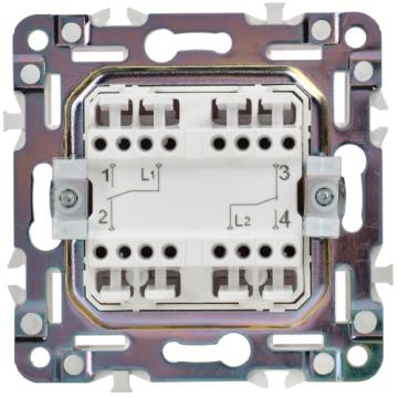 Выключатель перекрестный 2-клавишный IEK SKANDY 10А SK-V06W (арктический белый) SK-V23-0-10-K01