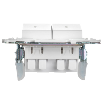 Выключатель проходной 2-клавишный IEK SKANDY с индикацией 10А SK-V10W (арктический белый) SK-V22-1-10-K01