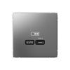Розетка USB ArtGallery тип С высокоскор. заряд 65W QC PD (сталь) GAL000927