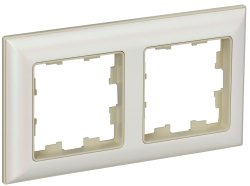 Рамка 2-м BRITE DECOR Жемчуг/беж 3D-форма. РУ-2-Бр BR-M22-12-1-K10