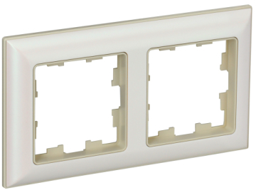 Рамка 2-м BRITE DECOR Жемчуг/беж 3D-форма. РУ-2-Бр BR-M22-12-1-K10