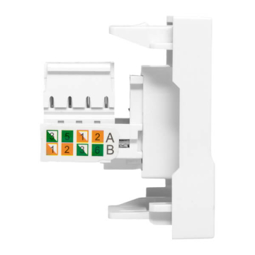 Розетка информационная RJ45 кат. 5e, 2 модуля EKF E2MK015E-135-10