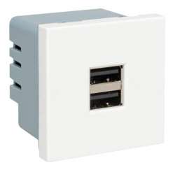 Розетка USB тип A+A, 2.1А, 2 гнезда EKF E2MR2-20USB-10
