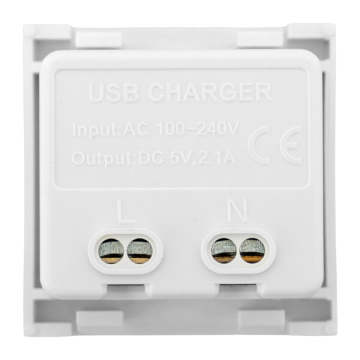 Розетка USB тип A+C, 2.1А, 2 гнезда EKF (белая) E2MR2-21USB-10-AC