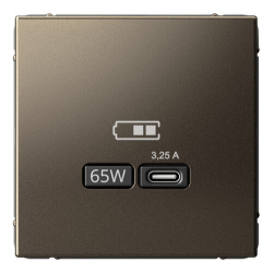 Розетка USB ArtGallery тип С высокоскор. заряд 65W QC PD (мокко) GAL000627