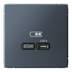 Розетка USB ArtGallery тип С высокоскор. заряд 65W QC PD (грифель) GAL000727
