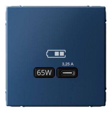 Розетка USB ArtGallery тип С высокоскор. заряд 65W QC PD (аквамарин) GAL001127