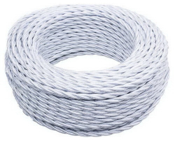 Ретро кабель коаксиальный Bironi белый глянец (20м) B1-426-071-20