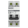 Автоматический выключатель EKF Basic ВА 47-29 2Р 16А 4,5кА (х-ка С) mcb4729-2-16C