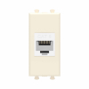 Компьютерная розетка DKC Avanti RJ-45 кат. 6 без шторки 1 модуль (ванильная дымка) 4405691