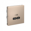 Розетка USB ArtGallery тип С высокоскор. заряд 65W QC PD (песочный) GAL001227