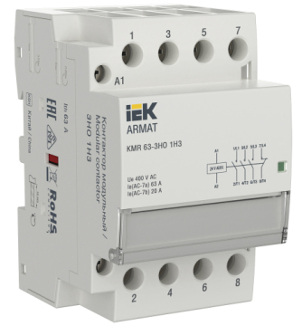 Контактор ARMAT модульный KMR 63А 24В AC/DC 3НО 1НЗ AR-KMR20-063-31-024