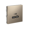 Розетка USB ArtGallery тип С высокоскор. заряд 65W QC PD (шампань) GAL000527