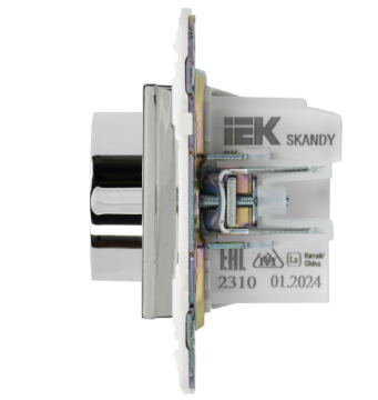 Термостат IEK SKANDY электронный с индикацией SK-T01N (никель) SK-RT11-K50