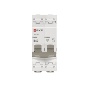 Автоматический выключатель EKF PROXIMA ВА 47-63N 2Р 63А 6кА (х-ка B) M636263B